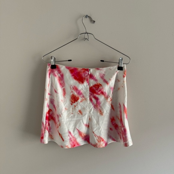 3/$20⚡️ Princess Polly White Pink Orange Tie Dye Side Slit Mini Skirt Fun Funky - Picture 9 of 13